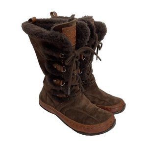 The North Face Abby II Size 7.5 Leather Primaloft Insulated Lace Up Winter Boots